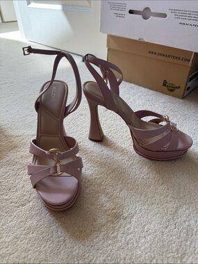 ALDO Mauve Pink Strappy Platform High-Heel Sandals